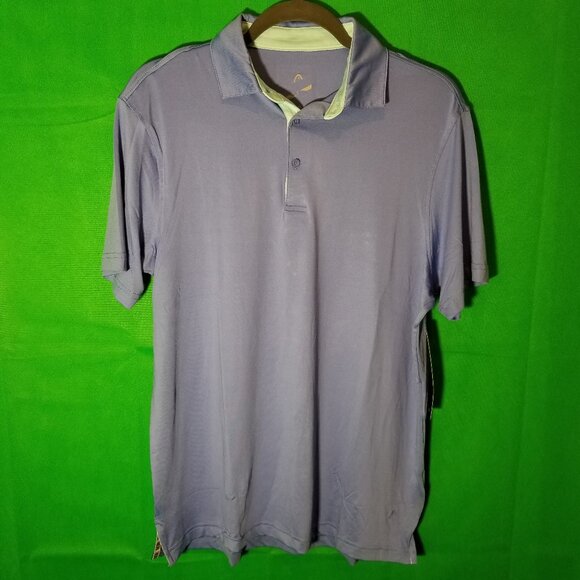 HEAD Polo Shirt Men Small Powder Blue Performance UV Protection Golf NWT - Picture 1 of 6